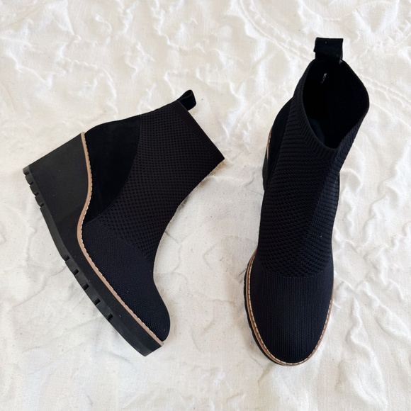 Eileen Fisher Quill Platform Wedge Bootie Size 9 New - Picture 5 of 8